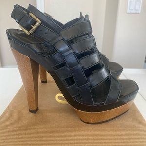 Joie, Sharona Leather Sandals Women’s Size 10 in Caviar (Black)